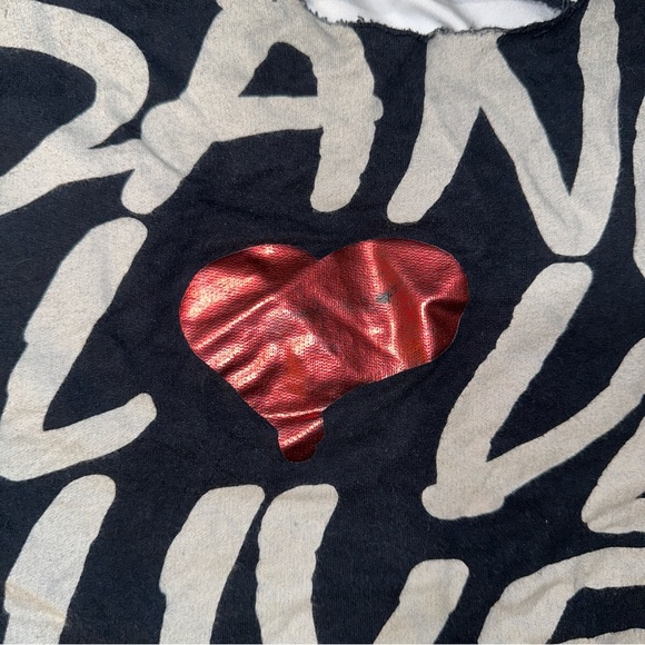 Luv’ Me | Dance Love Live Graphic Distressed Ripped Back Cropped Tee Shirt - Picture 7 of 14